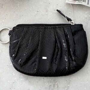 GAP Black Shiny Textured Wristlet